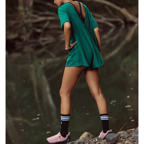 FP MOVEMENT Hot Shot Tee Romper / Heritage Green - Picture 8 of 10